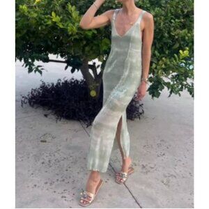 NWT Caroline Constas Dress Midi Slip in Mint Green Ombre Sequins S